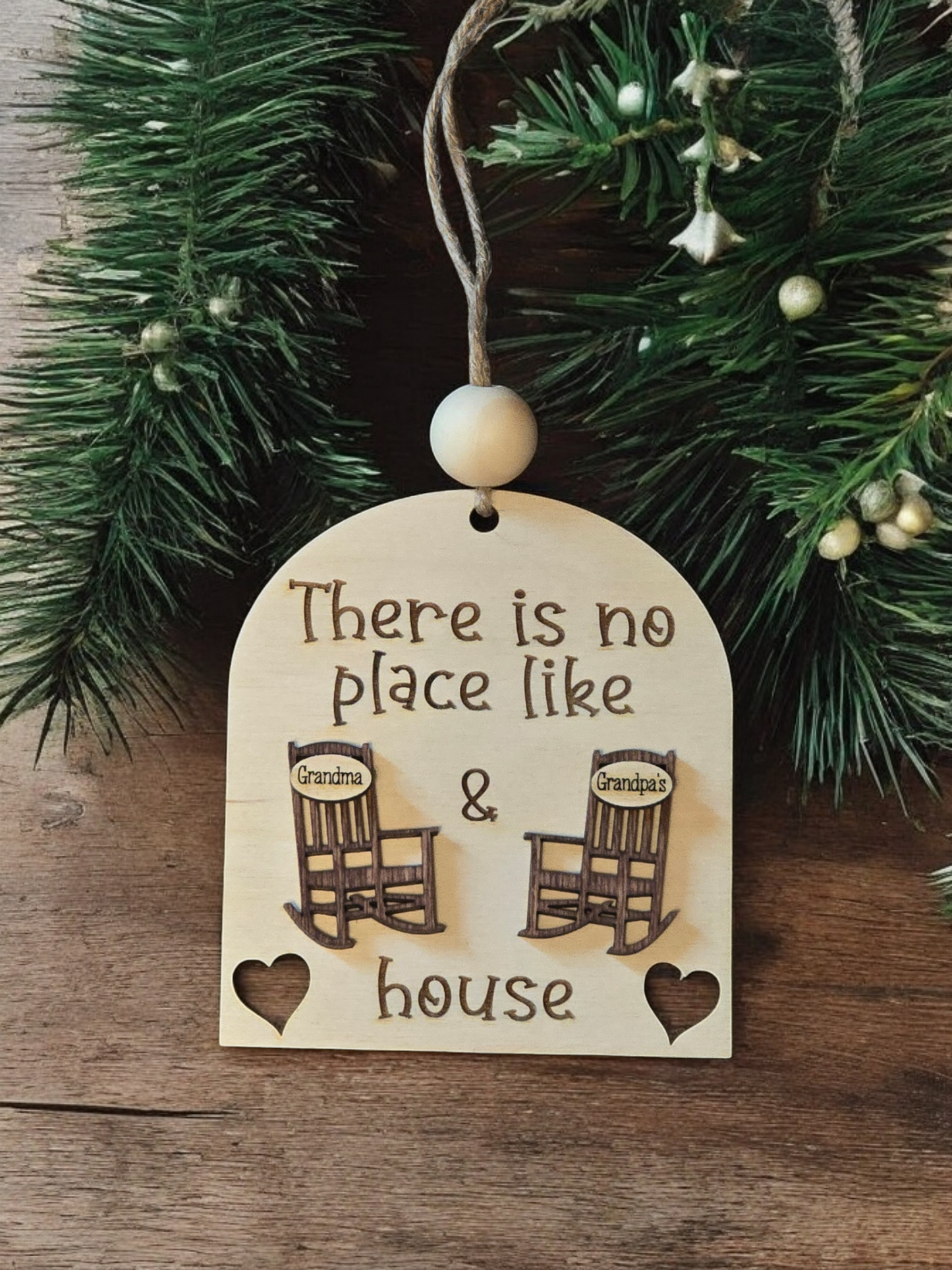 There is no place like Grandparents Christmas Ornament Personalized