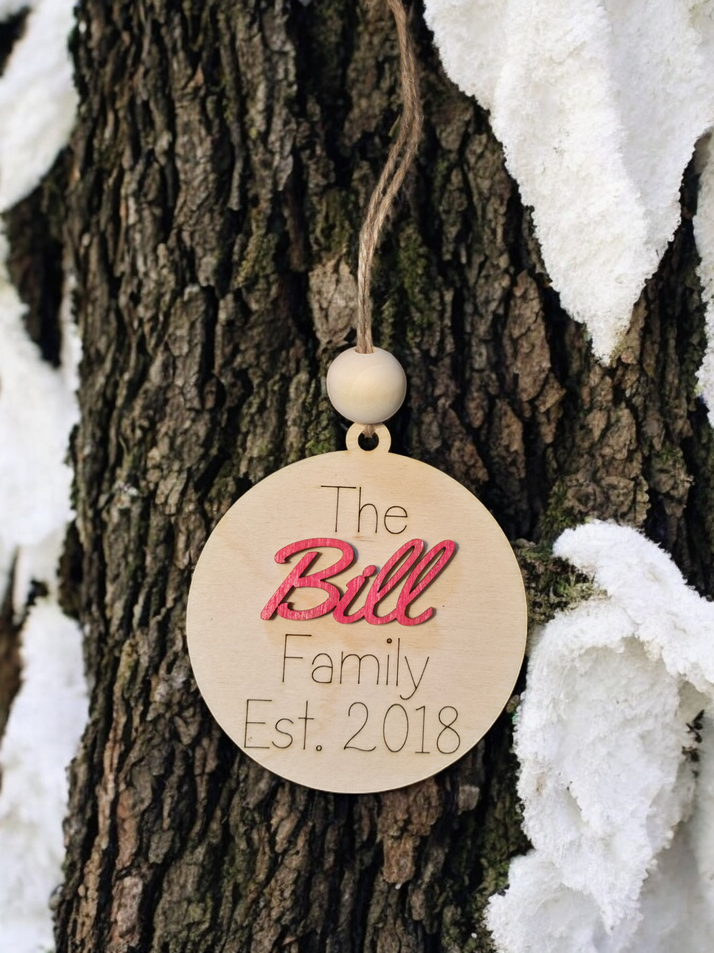The personalized Family est. Christmas Ornament