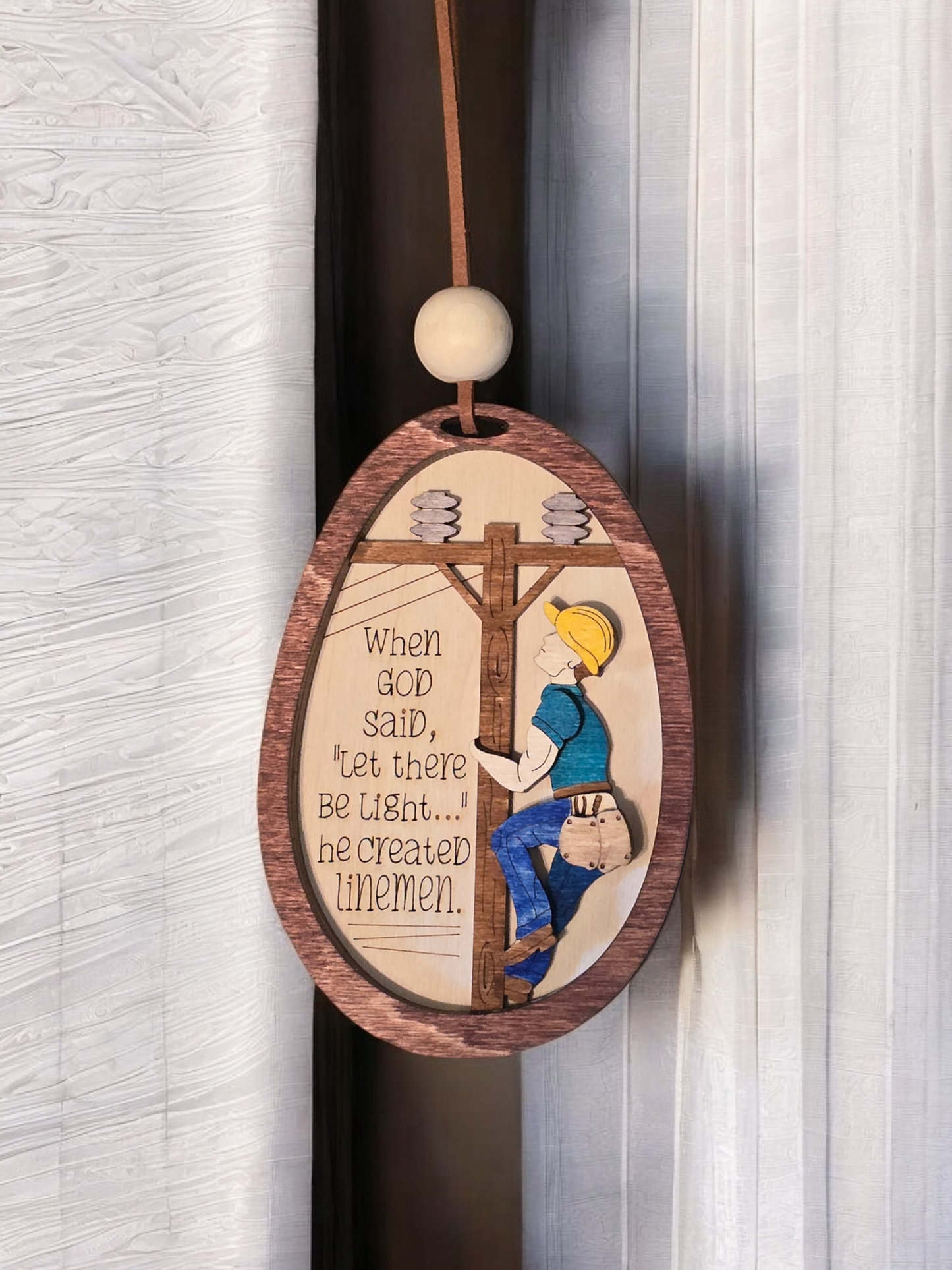 Fancy Linemen Christmas Ornament