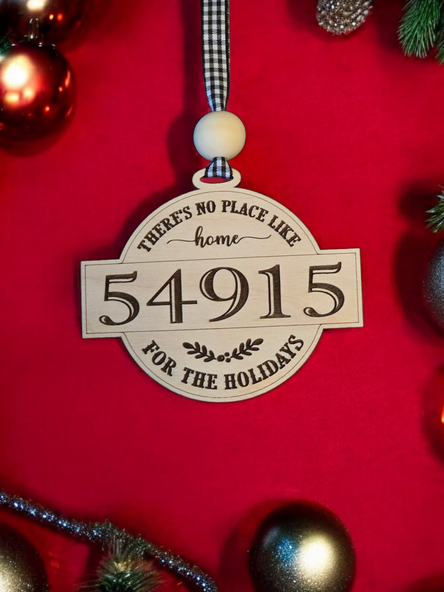 There's no place like for the holidays zip code Christmas Ornament Personalized with zip code