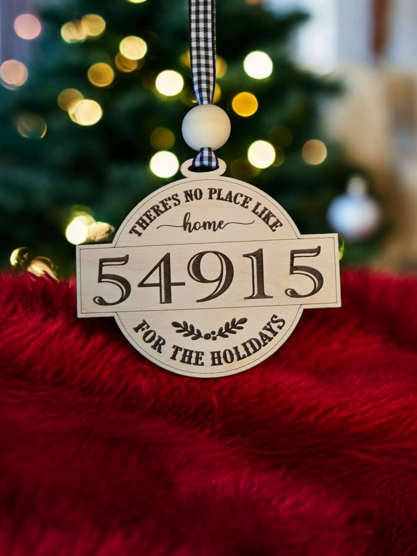 There's no place like for the holidays zip code Christmas Ornament Personalized with zip code