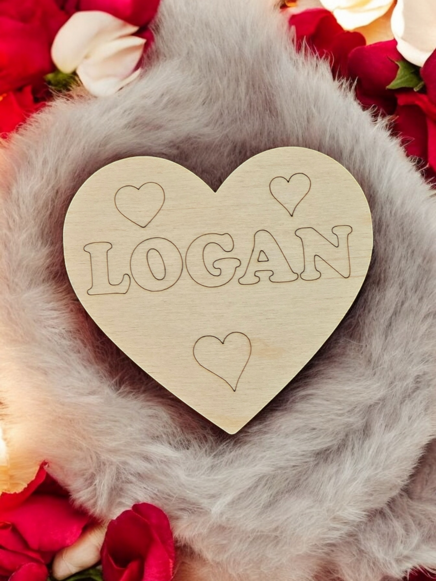 Personalized Valentine's Day Heart wood piece