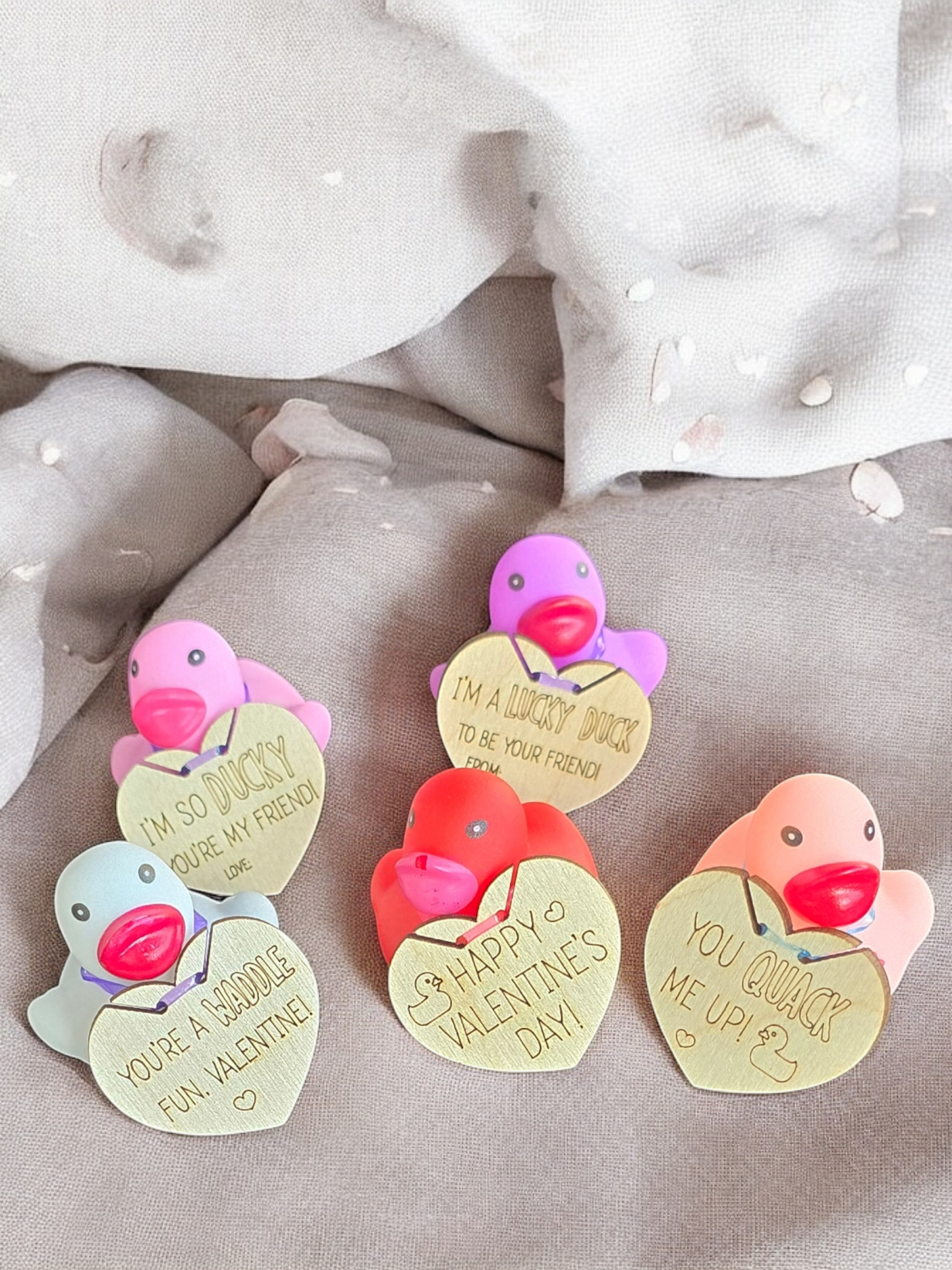 Valentine's Day Miniature ducks personalized