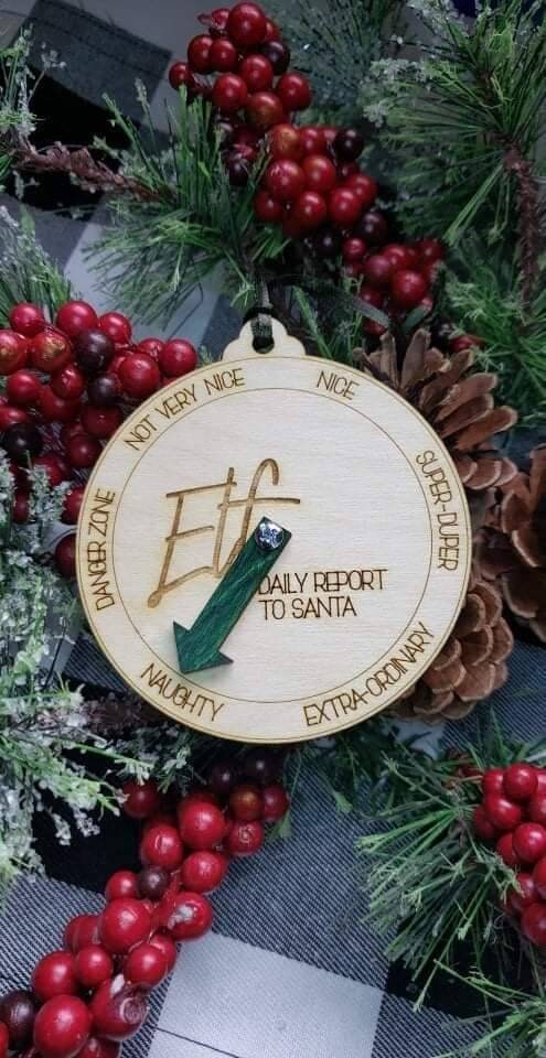 Elf Daily Report to Santa Christmas Ornament Meter personalized for colors only