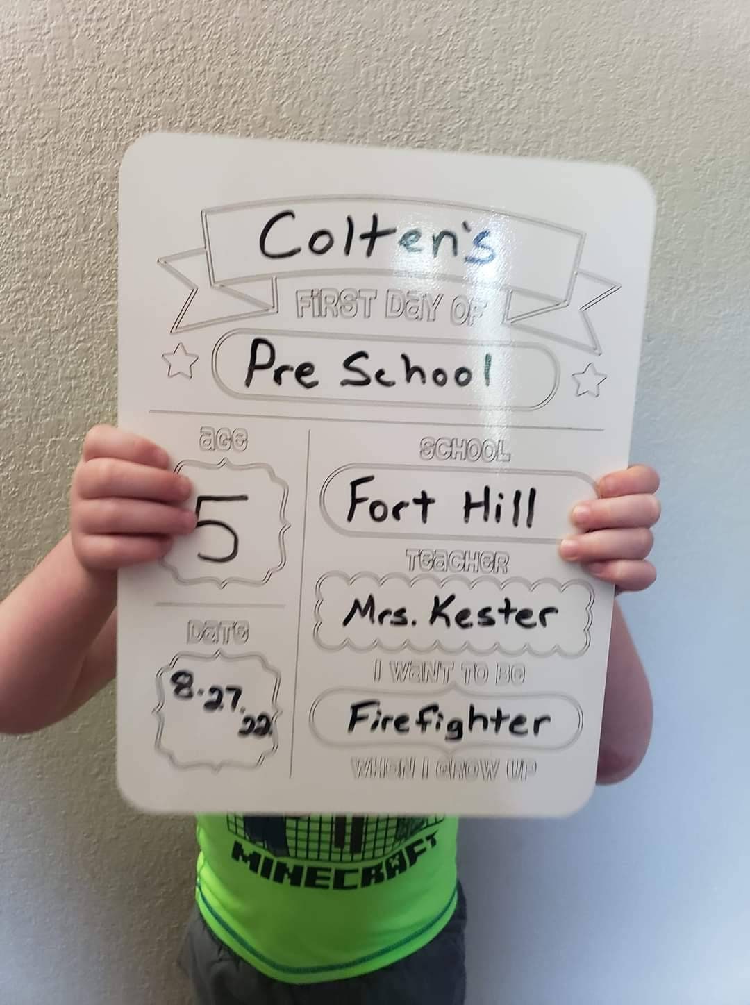 First Day of School Sign Whiteboard Back to School Board Dry Erase