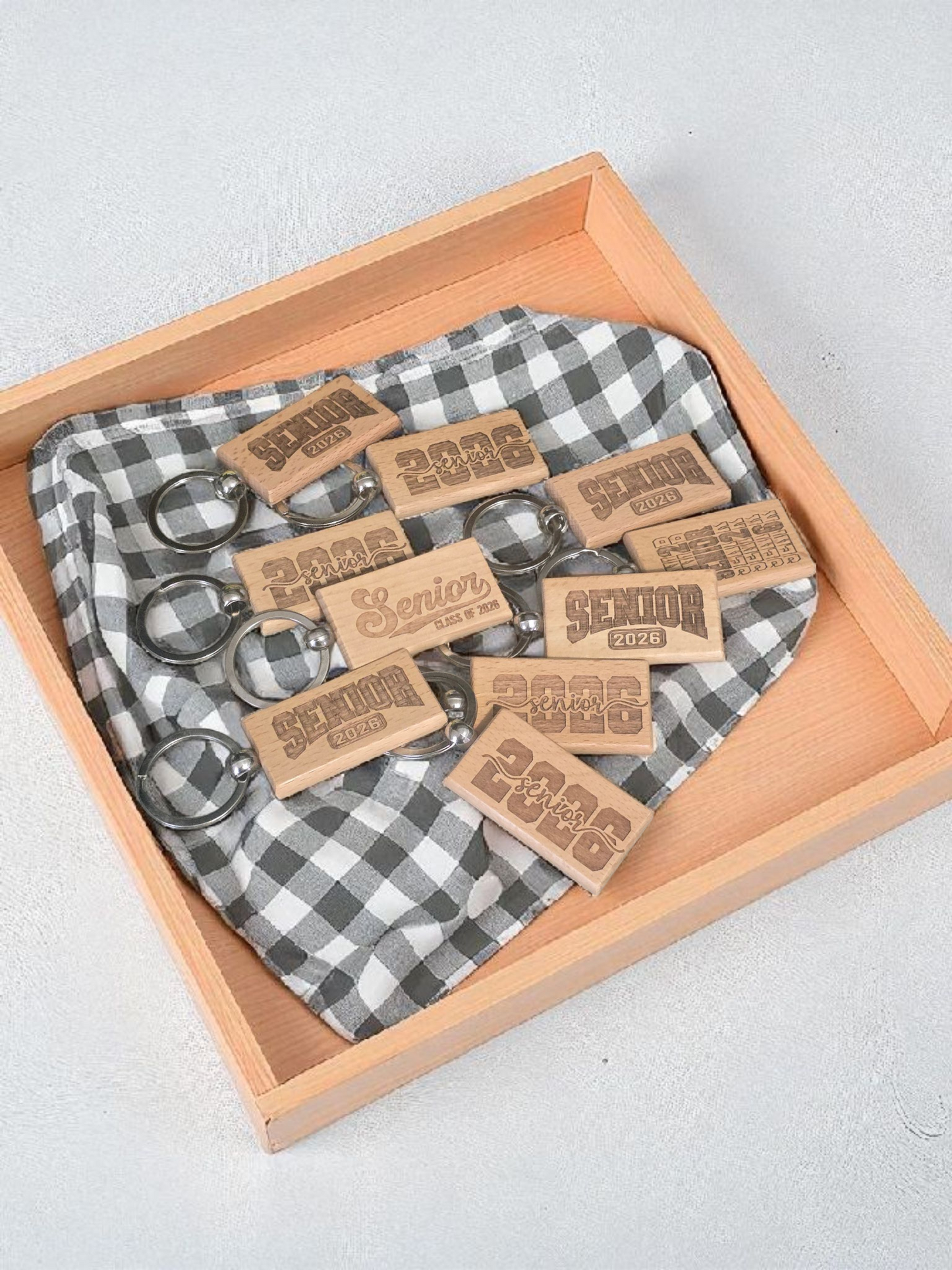 Senior 2026 wooden keychain