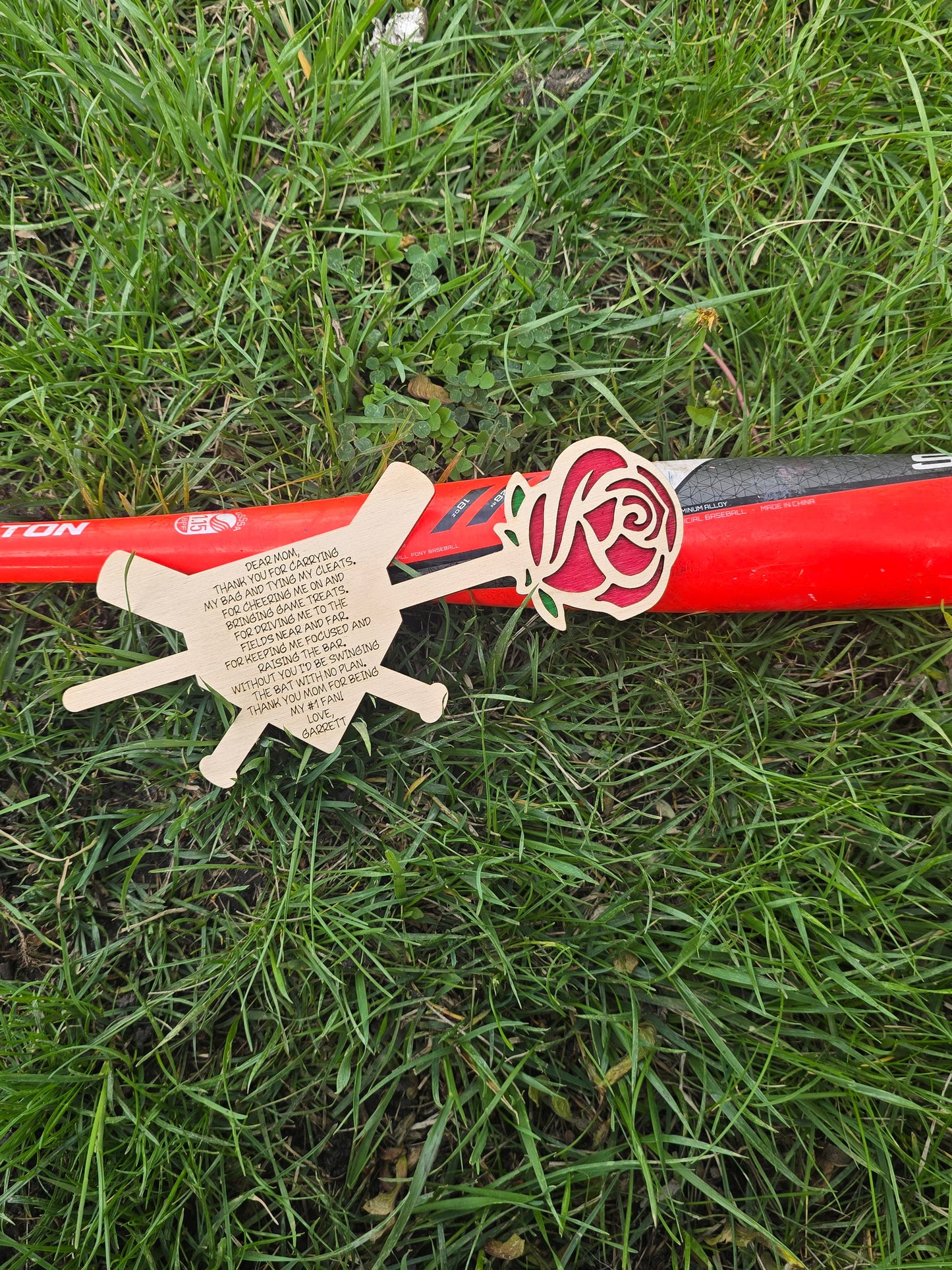 Dear Mom thank you for carrying my bag personalized rose from child