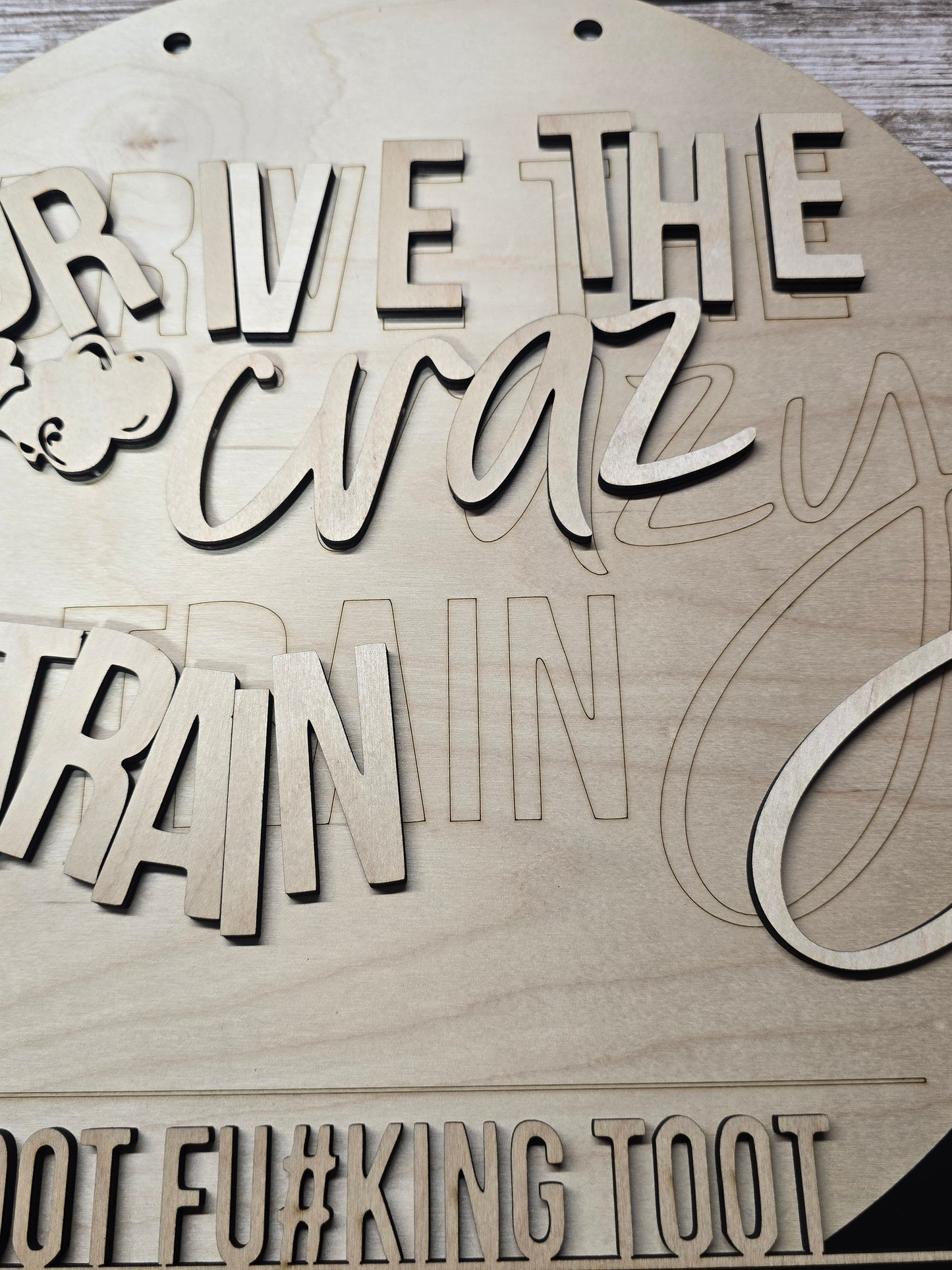 I drive the crazy train sign 15" DIY Sign door hanger