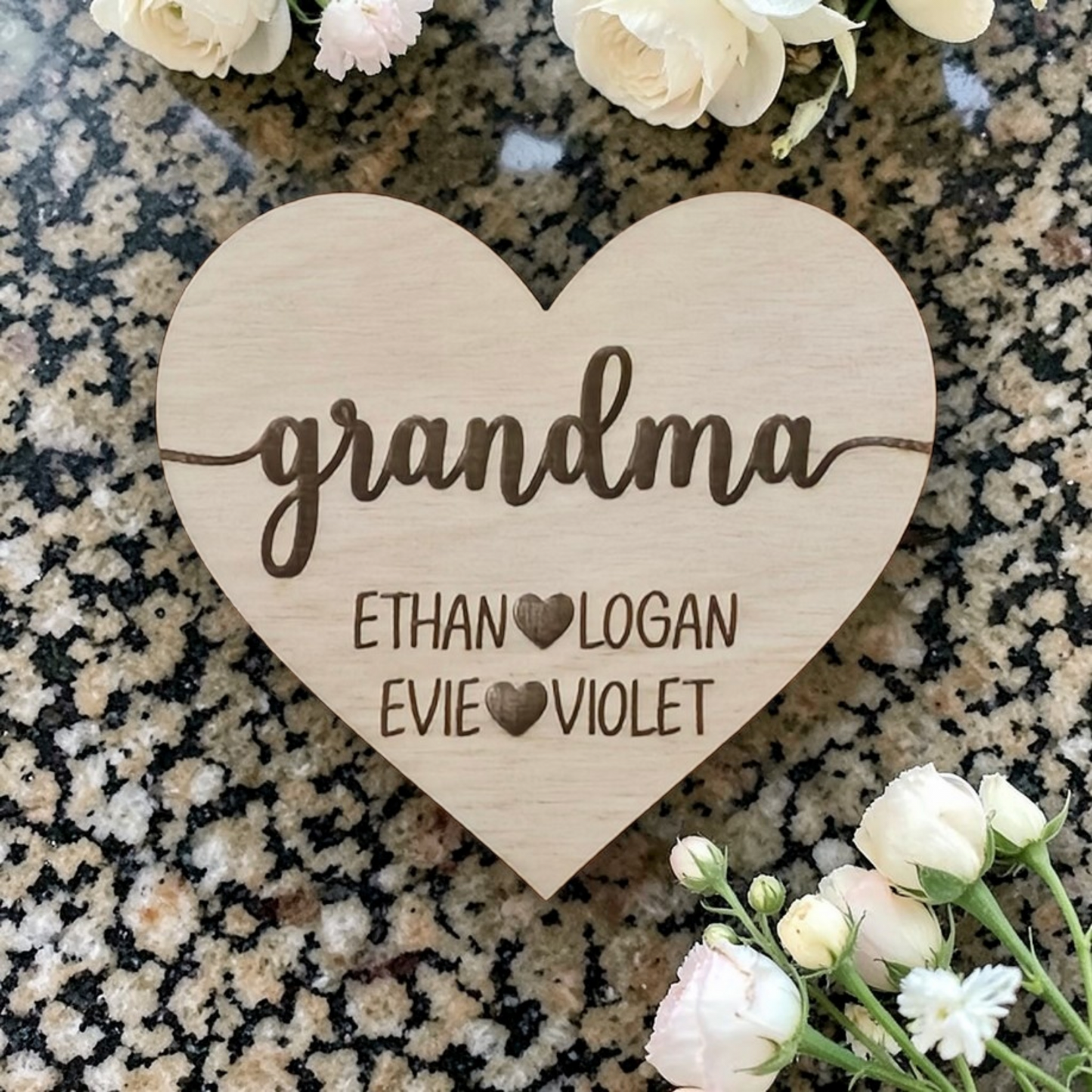 Grandma magnet with kids names personalized