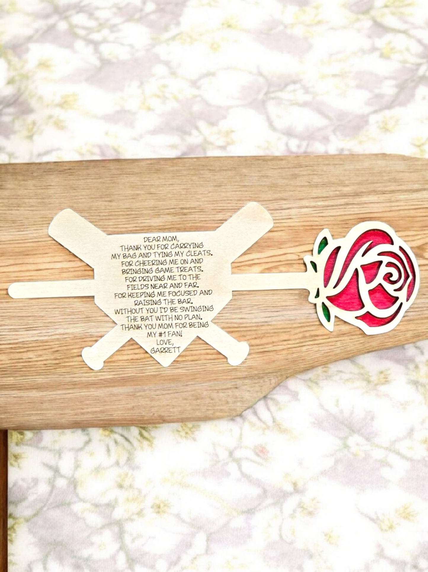 Dear Mom thank you for carrying my bag personalized rose from child