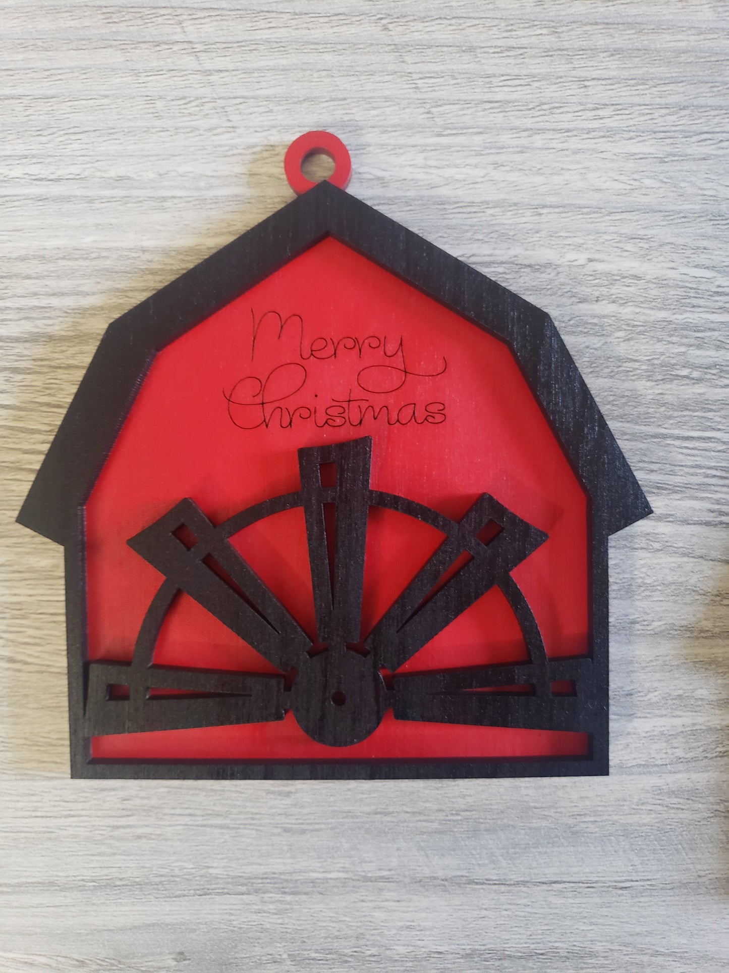 Merry Christmas Barn Ornament