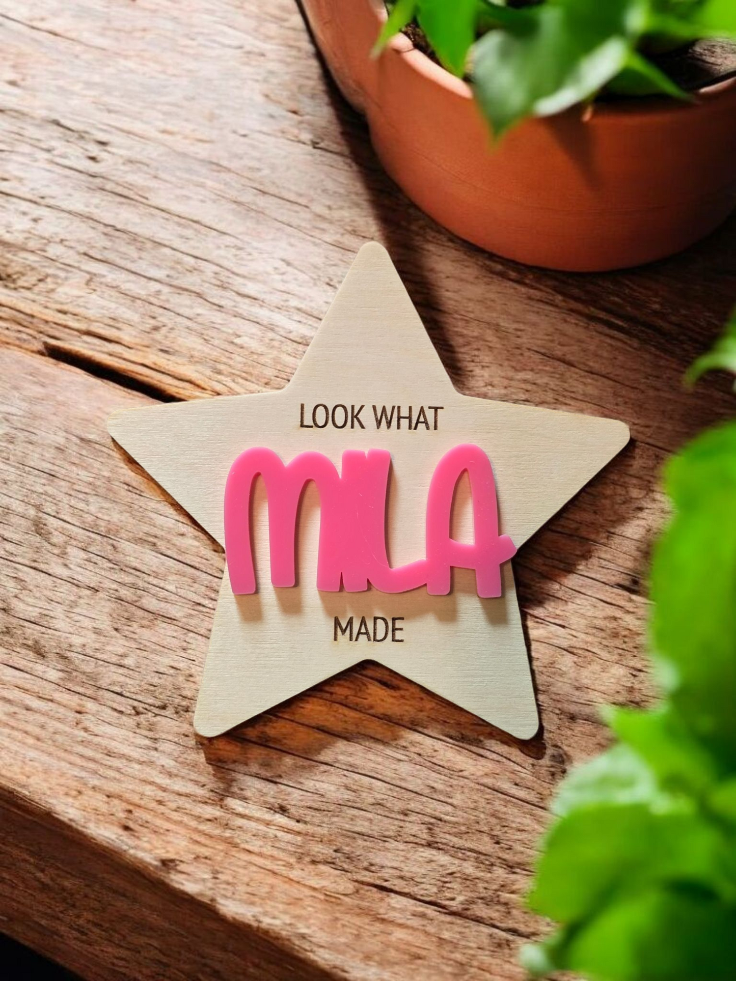 Look what made magnet Personalized acrylic top
