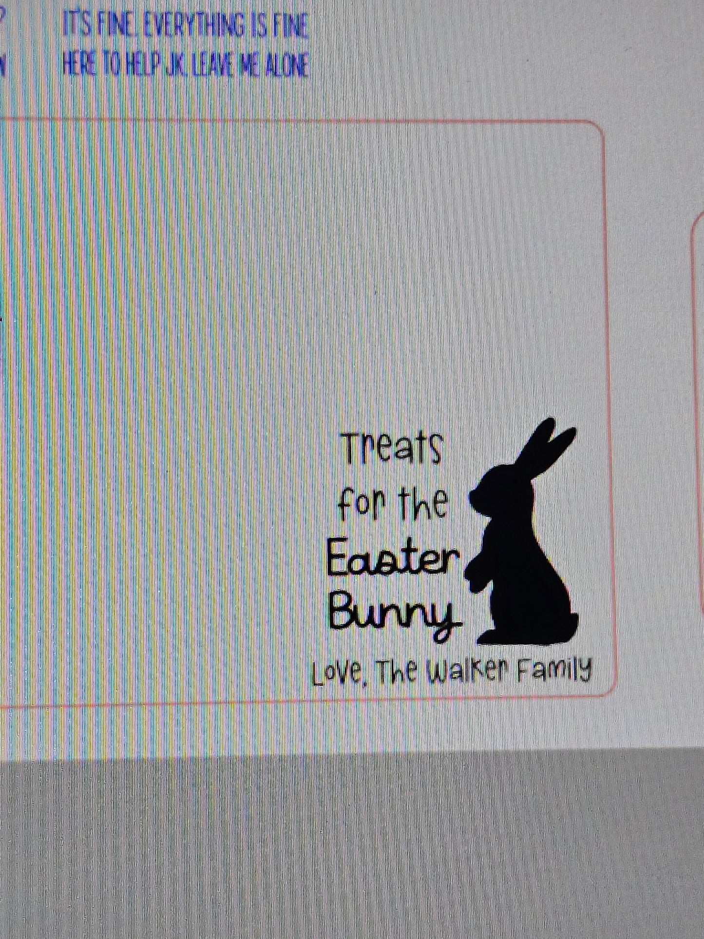 Treats for the Easter Bunny Tray decoration personalized