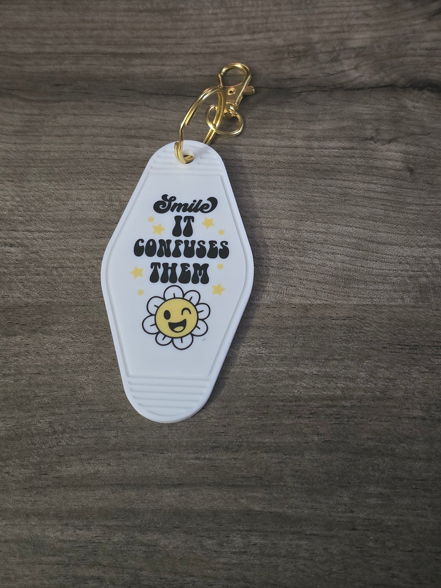 3D printed & UV printed motel keychain sarcastic