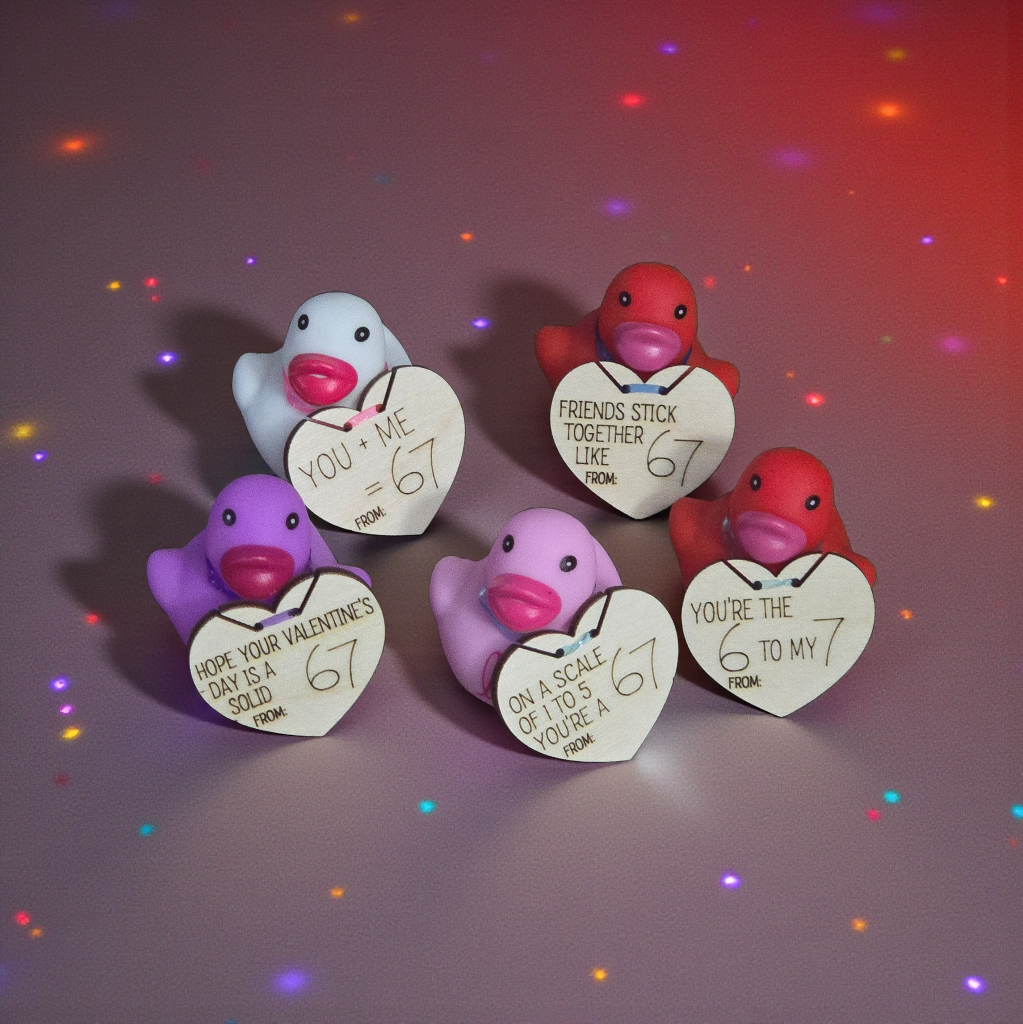 6 7 67 version Valentine's Day Miniature ducks personalized