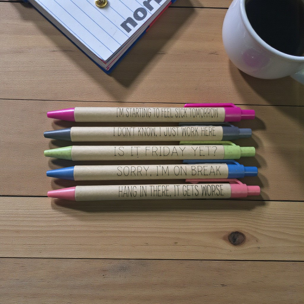 Cardboard work pens set of 5