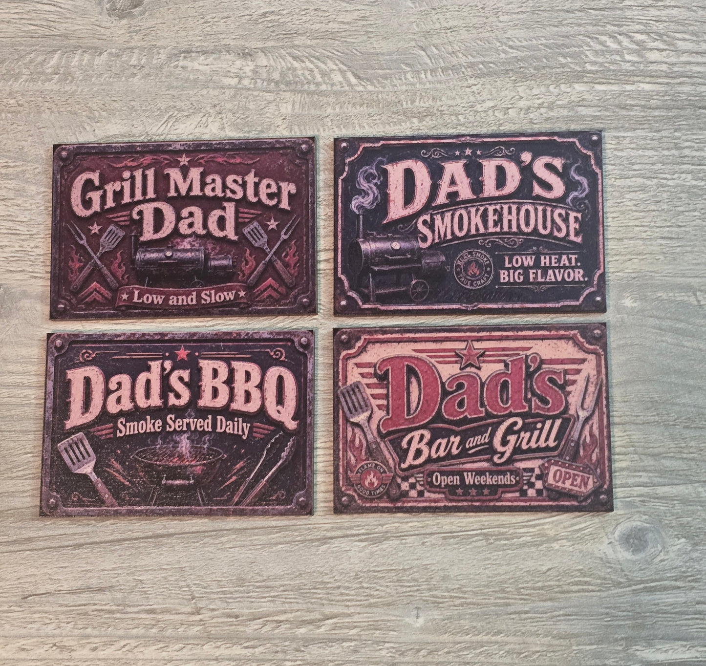 UV printed grilling Dad theme rectangle Magnets