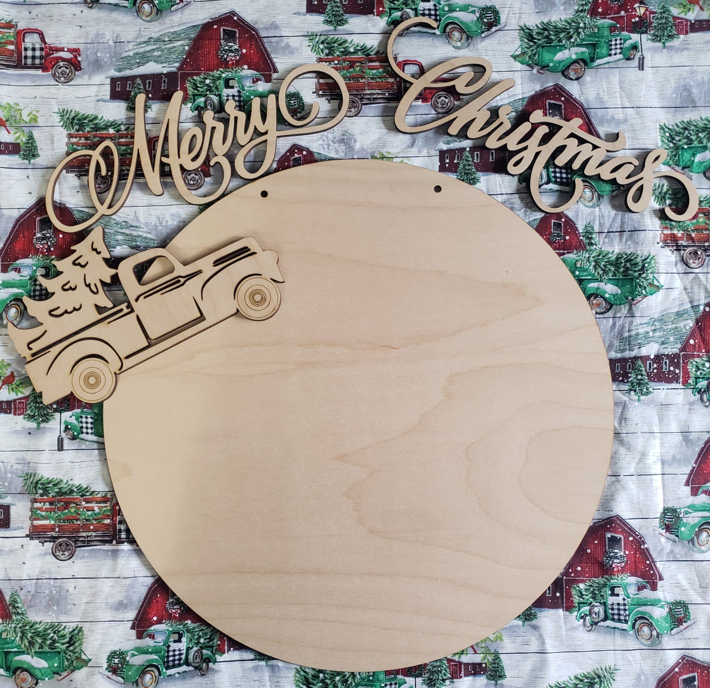 Merry Christmas with Truck Sign