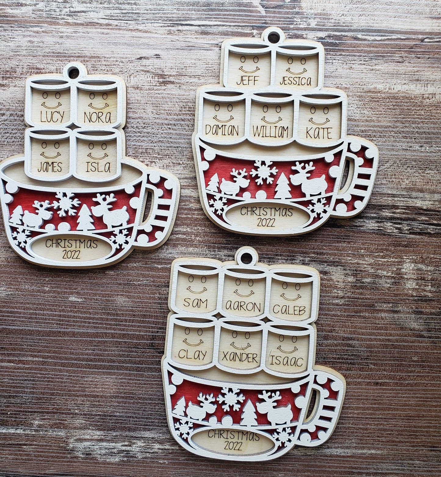 Marshmallow Personalized Christmas Ornament up to 6 names