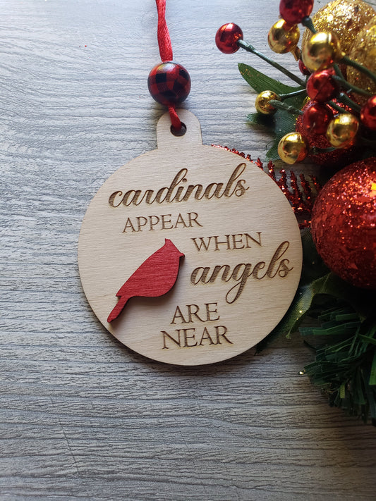 Cardinals Appear When Angels are Near Christmas Ornament Memorial