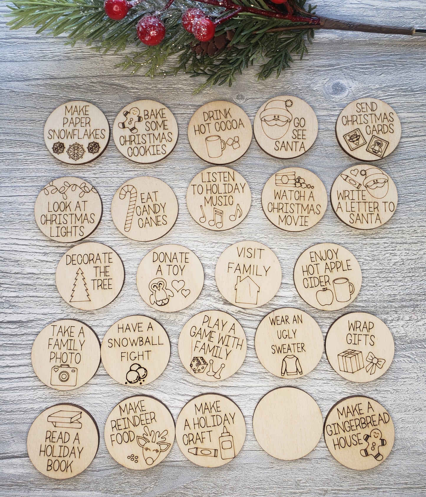 Christmas Activity Tokens 24 piece set