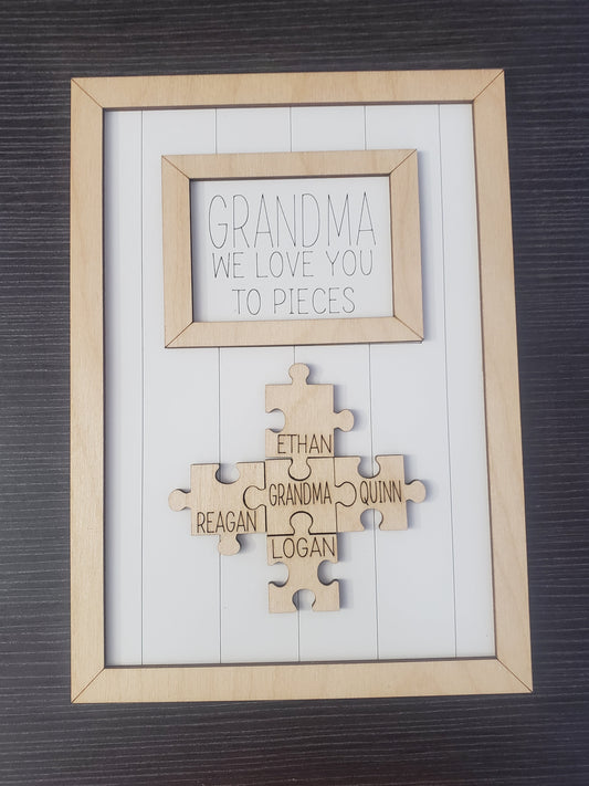 We Love You To Pieces Puzzle Pieces Sign Personalized