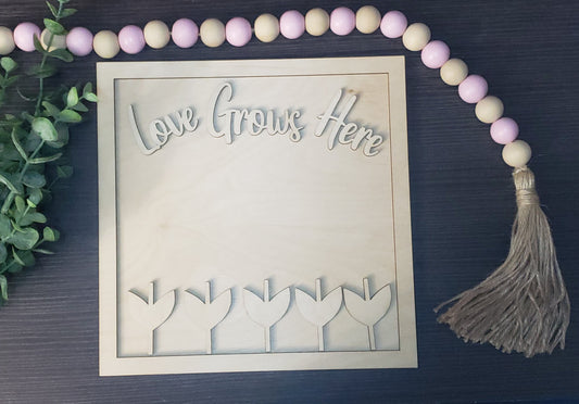 Love Grows Here Handprint DIY Sign