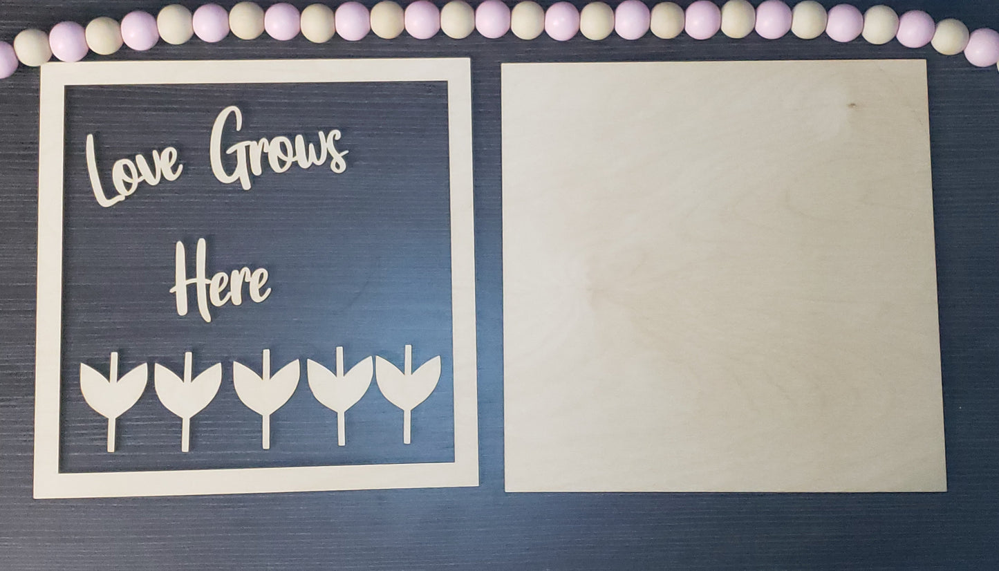Love Grows Here Handprint DIY Sign