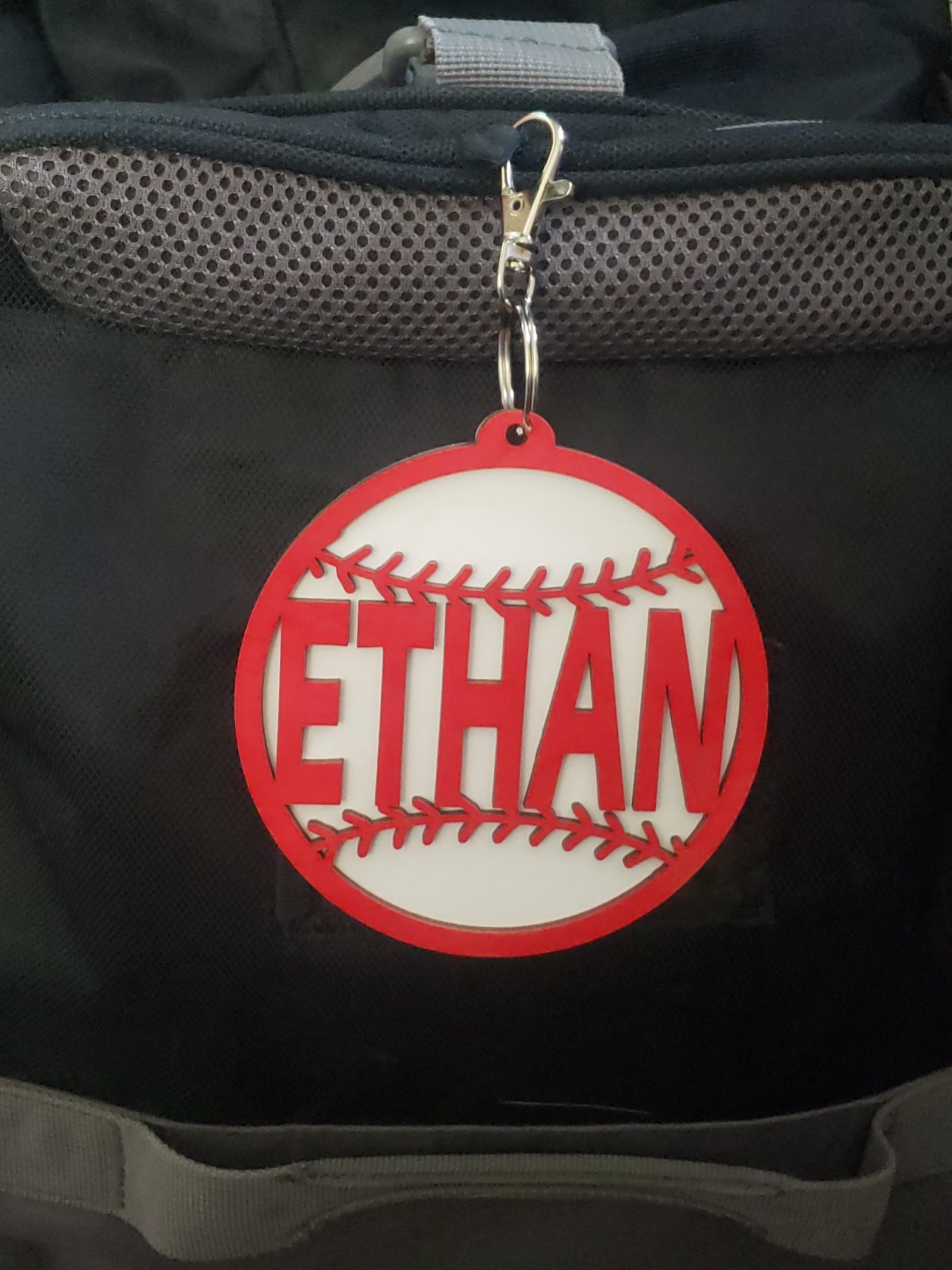 Baseball Softball Soccer Volleyball Basketball Tennis Cheer Football Track Bag Tags or magnet Personalized