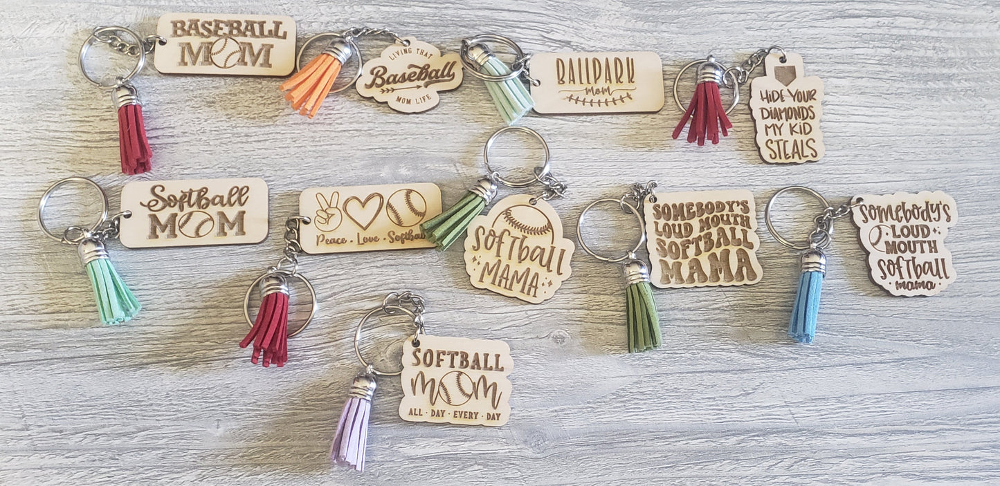 Baseball Mom Keychain