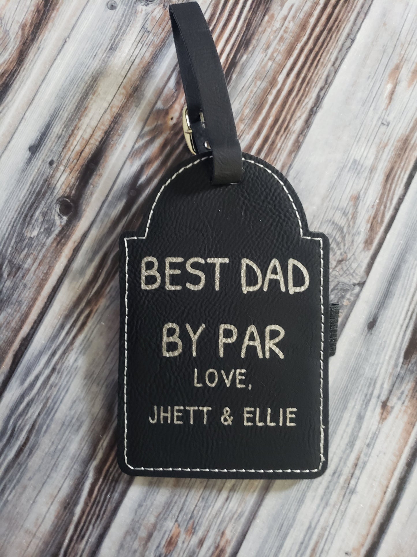 Golf Tee Bag Tag Holder Leatherette Personalized