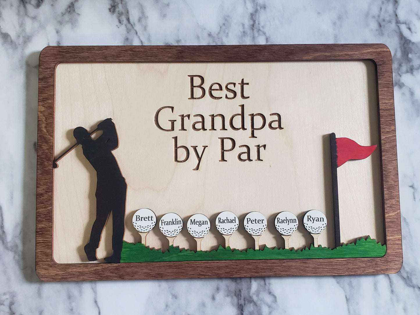Best Grandpa Dad by Par Golf Sign Personalized