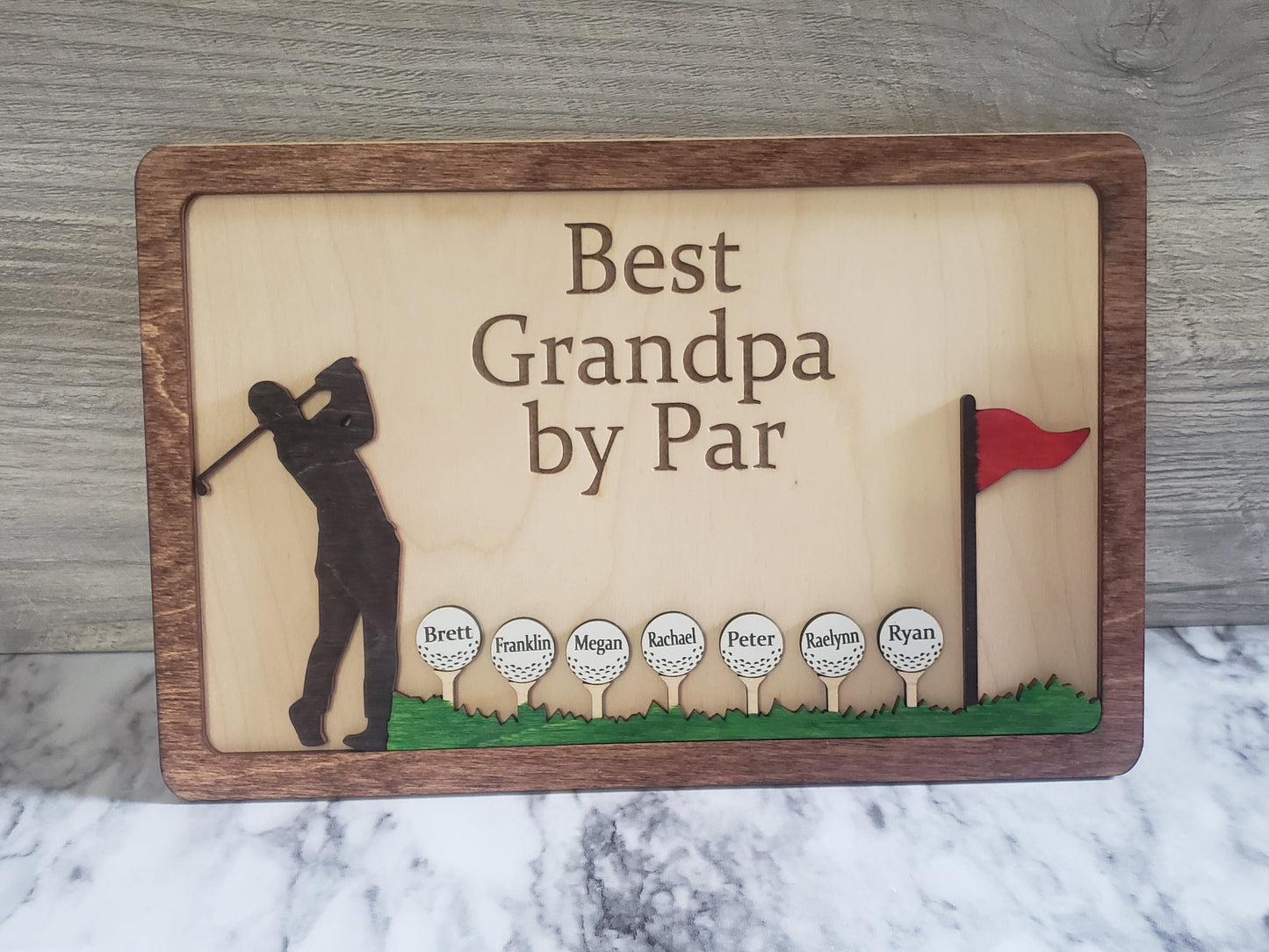 Best Grandpa Dad by Par Golf Sign Personalized