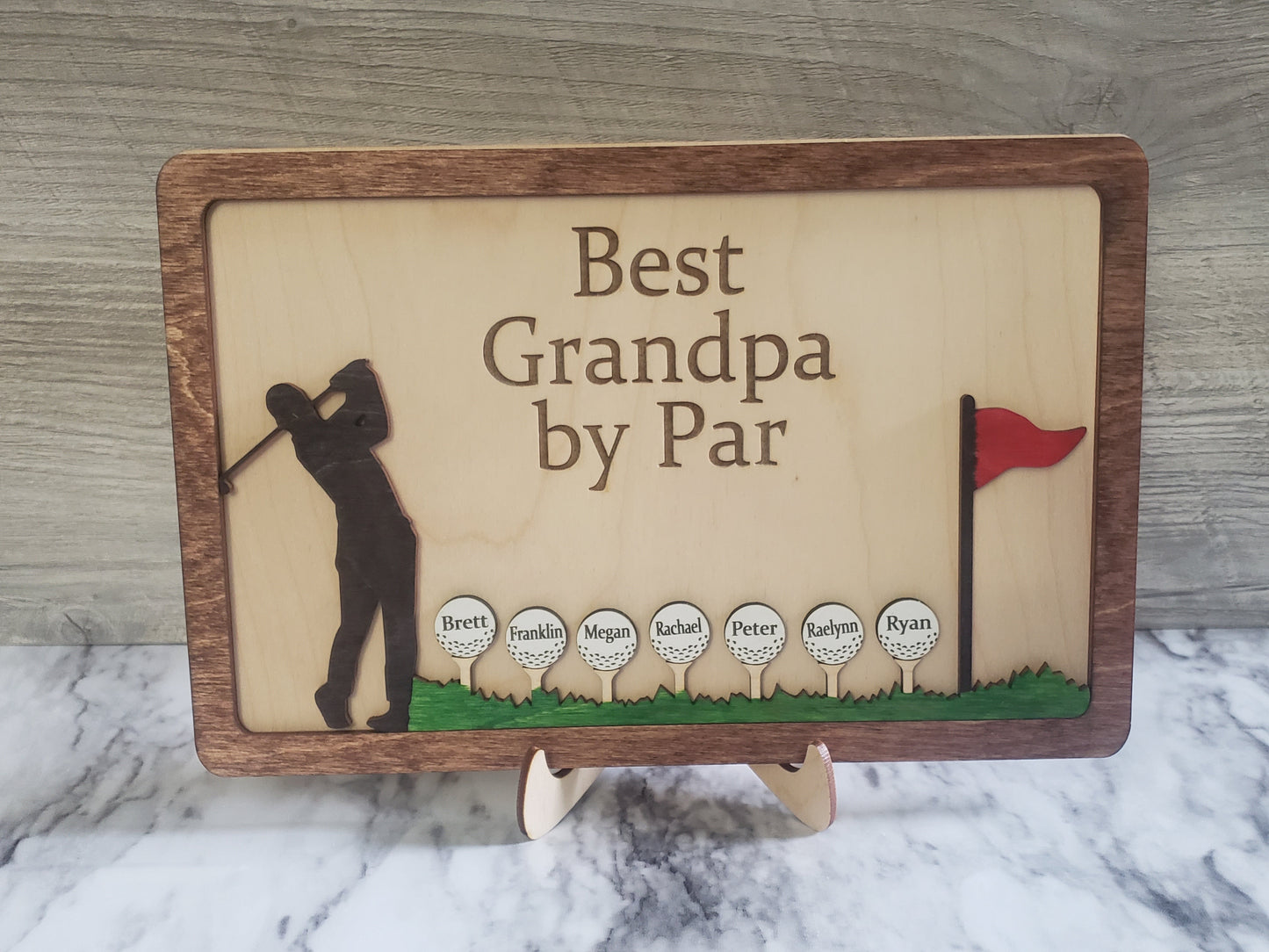 Best Grandpa Dad by Par Golf Sign Personalized