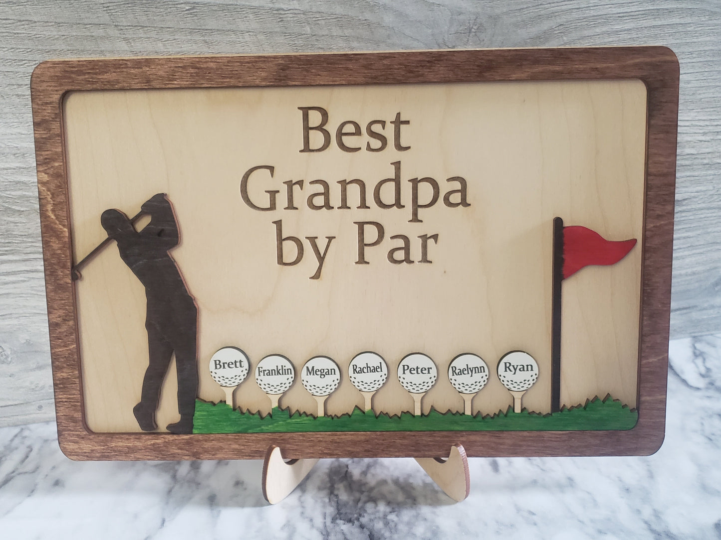 Best Grandpa Dad by Par Golf Sign Personalized