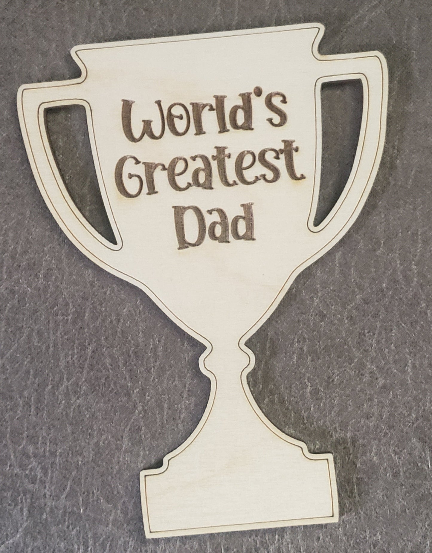 World's Greatest Dad Trophy and Magnet Personalized