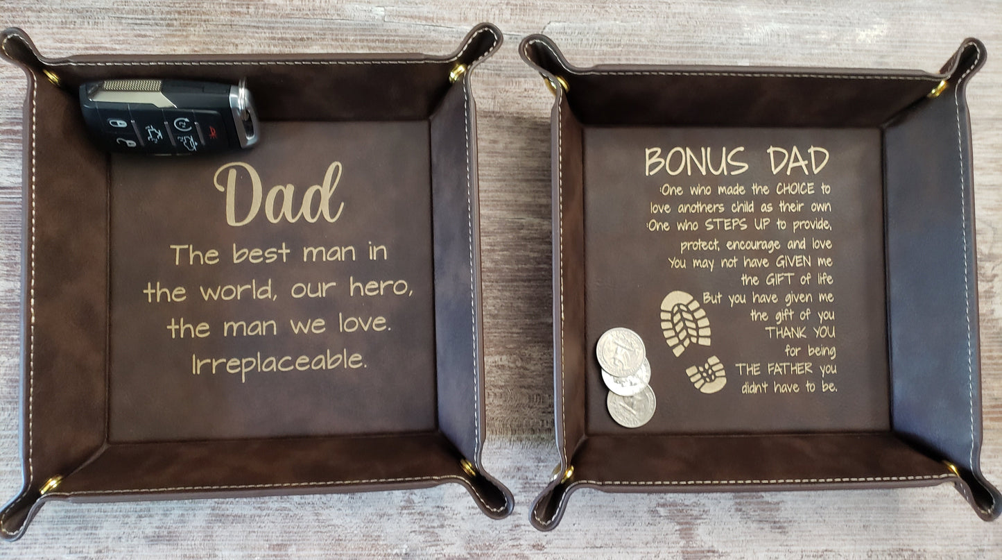 Leatherette snap tray Father's Day Dad Bonus Dad Personalized
