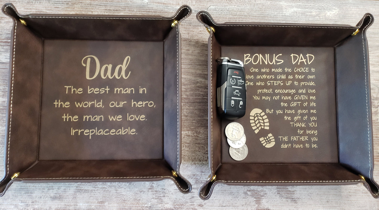 Leatherette snap tray Father's Day Dad Bonus Dad Personalized