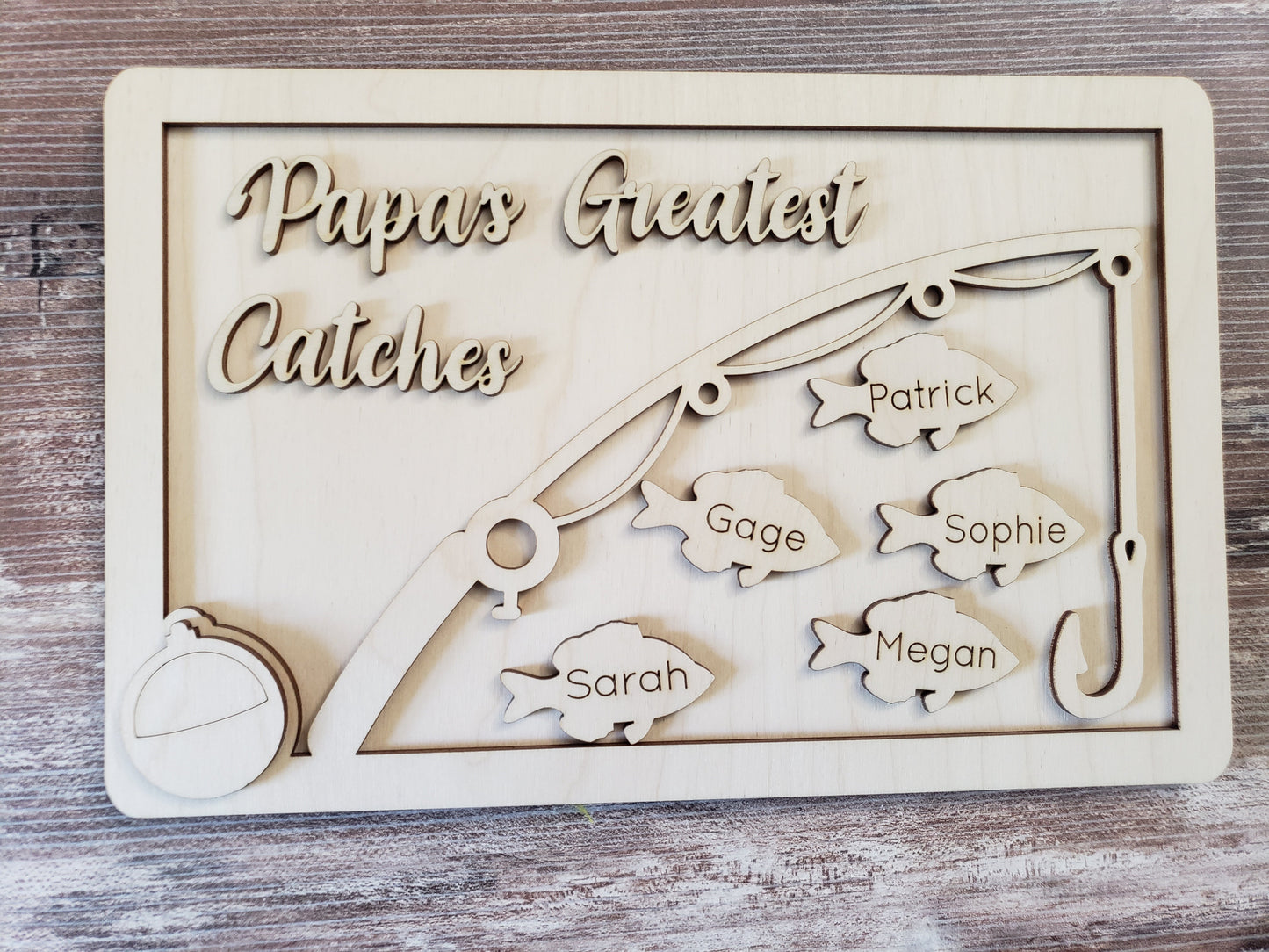 Father's Day Greatest Catches Sign Personalized
