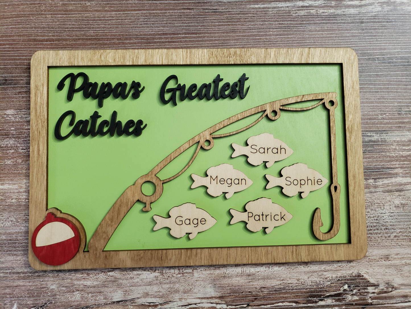 Father's Day Greatest Catches Sign Personalized