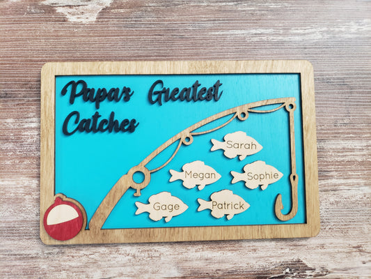 Father's Day Greatest Catches Sign Personalized