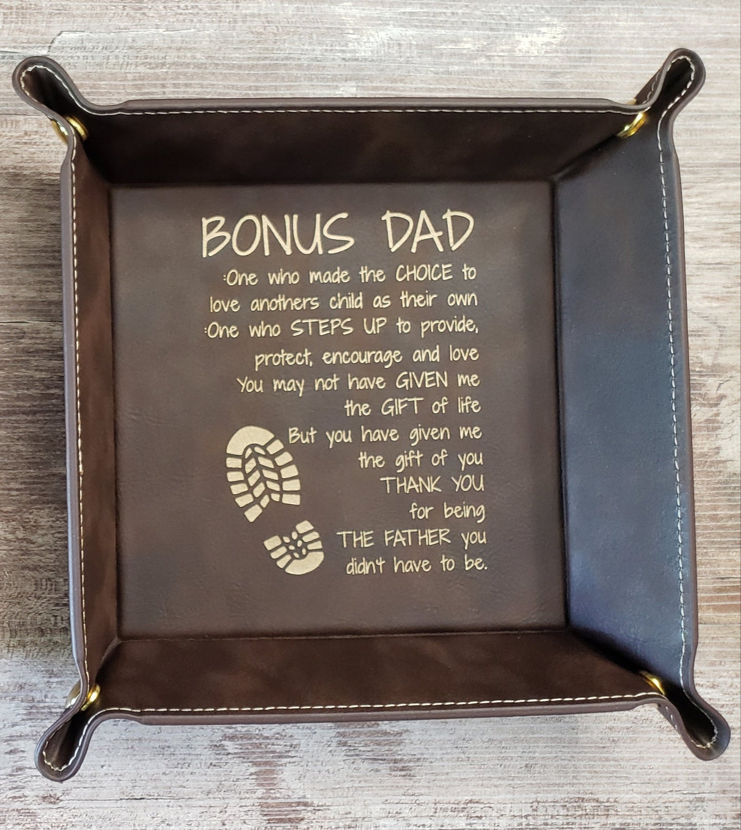 Leatherette snap tray Father's Day Dad Bonus Dad Personalized
