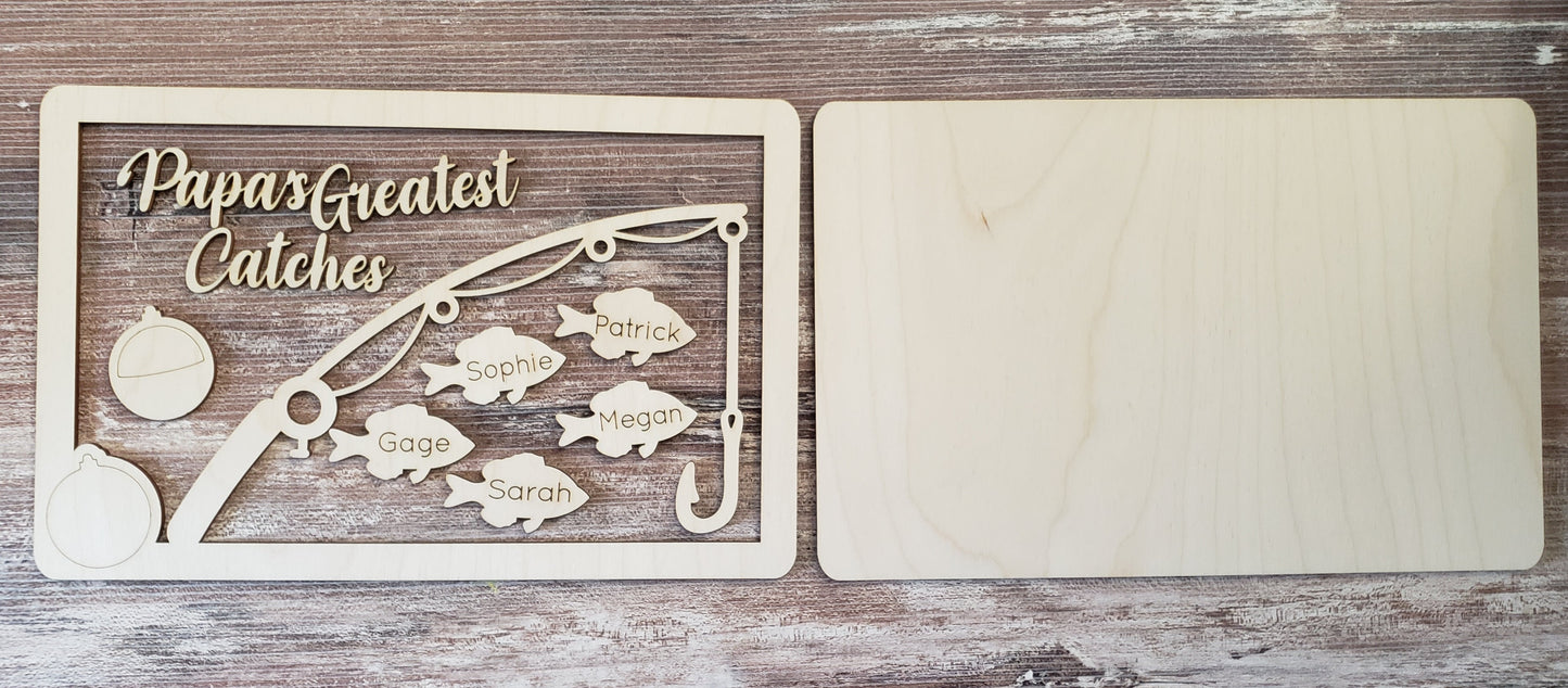 Father's Day Greatest Catches Sign Personalized