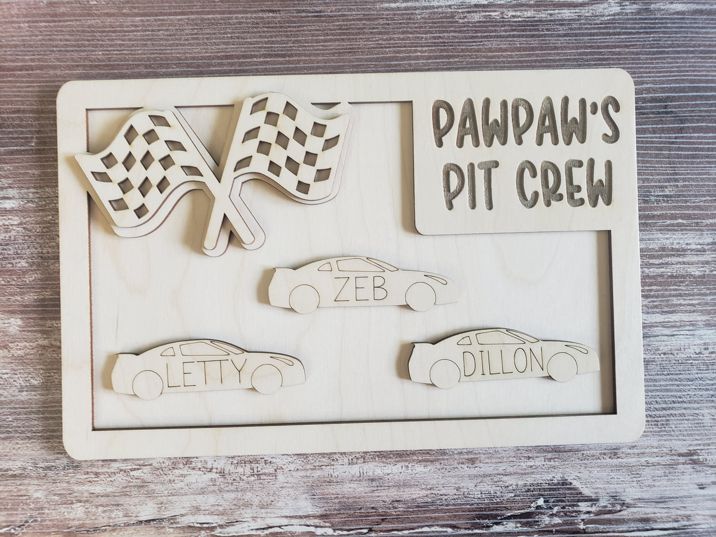 Daddy's Pit Crew Sign Personalized