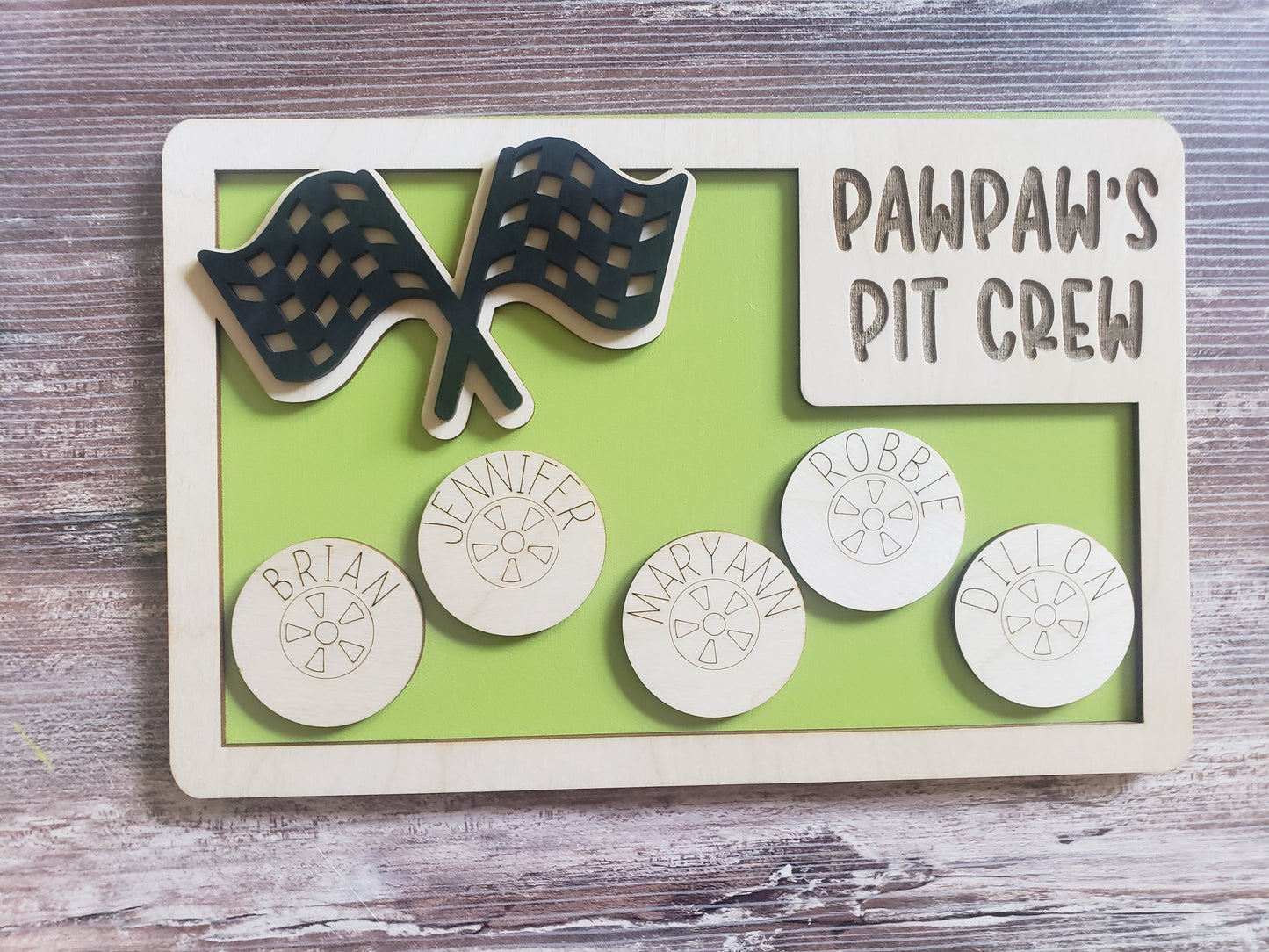 Daddy's Pit Crew Sign Personalized
