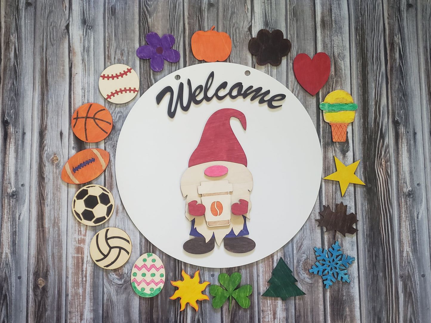 Interchangeable Welcome Gnome DIY Wood Kit Unfinished