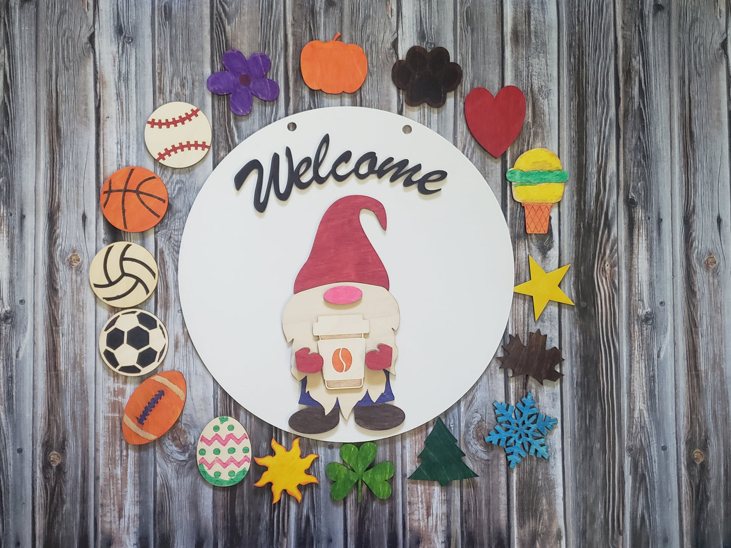 Interchangeable Welcome Gnome DIY Wood Kit Unfinished