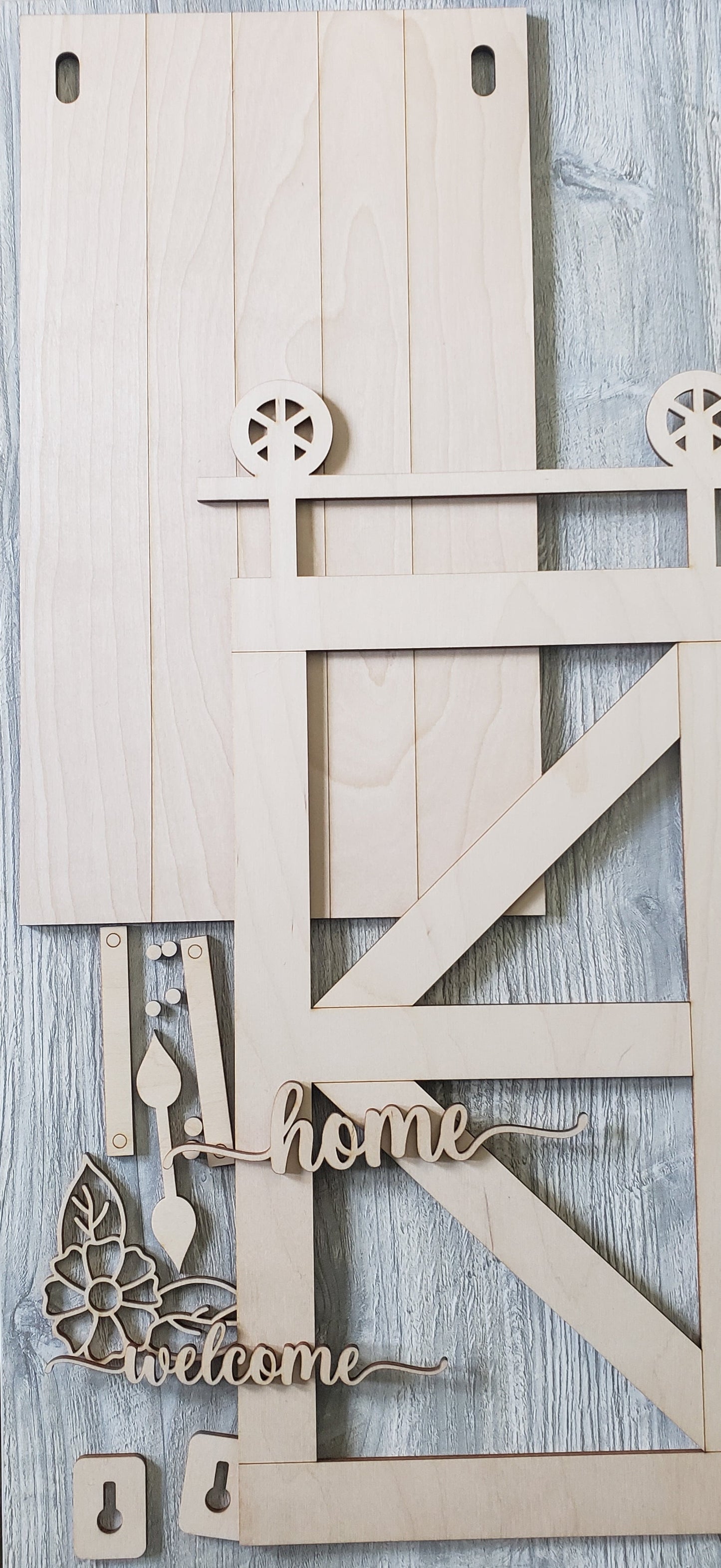 Welcome home barn door sign DIY UNFINISHED