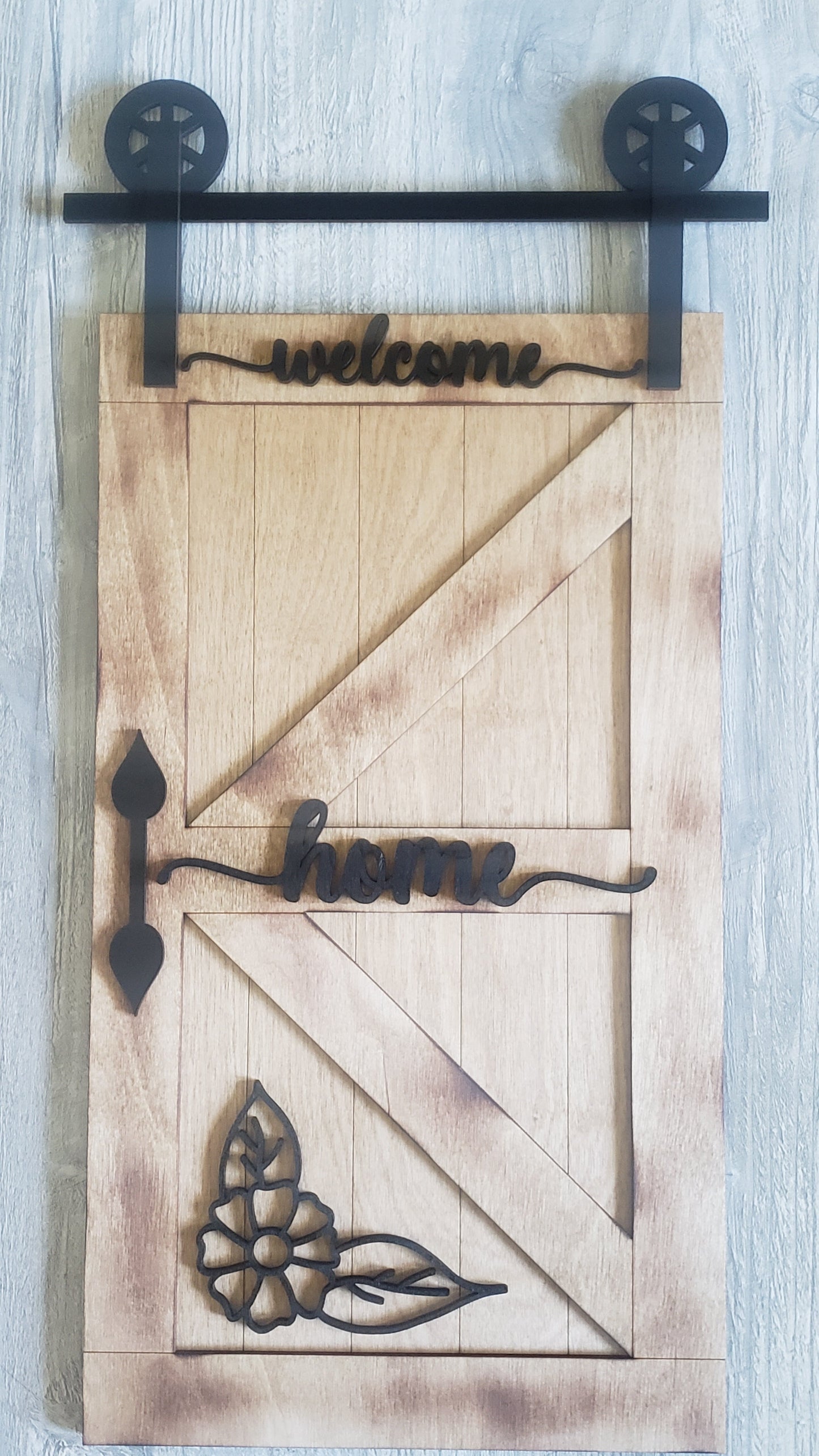 Welcome home barn door sign DIY UNFINISHED