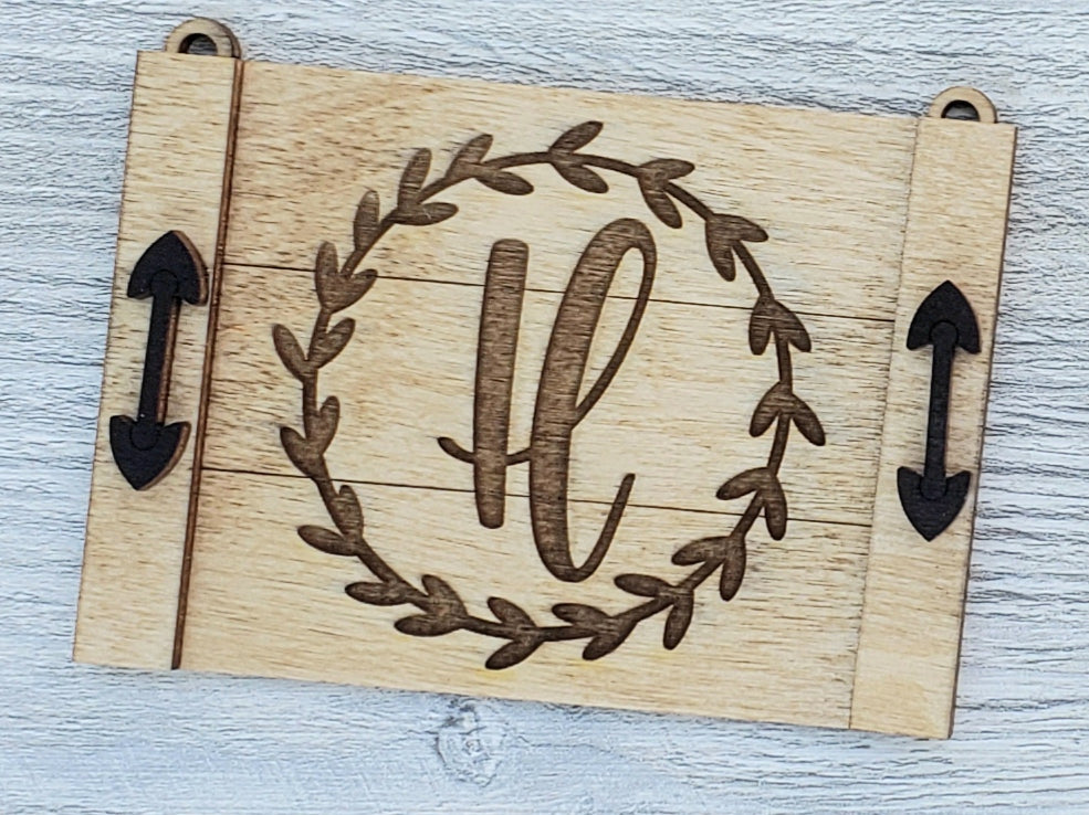 Noodle Board Christmas Ornaments Personalized with letter
